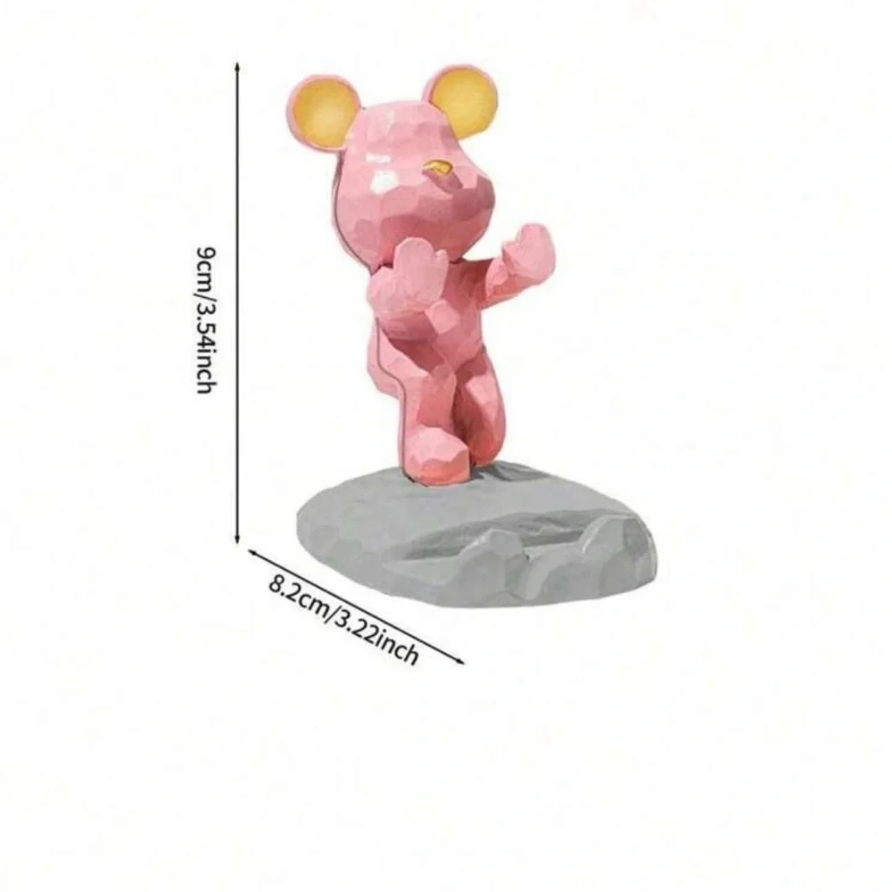 Bear Figurine mobile holder- White and Pink available